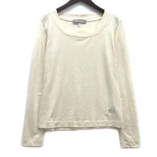 Max Mara - マックスマーラ Tシャツ シルク カシミヤ 長袖 ラインストーンロゴ 白 S