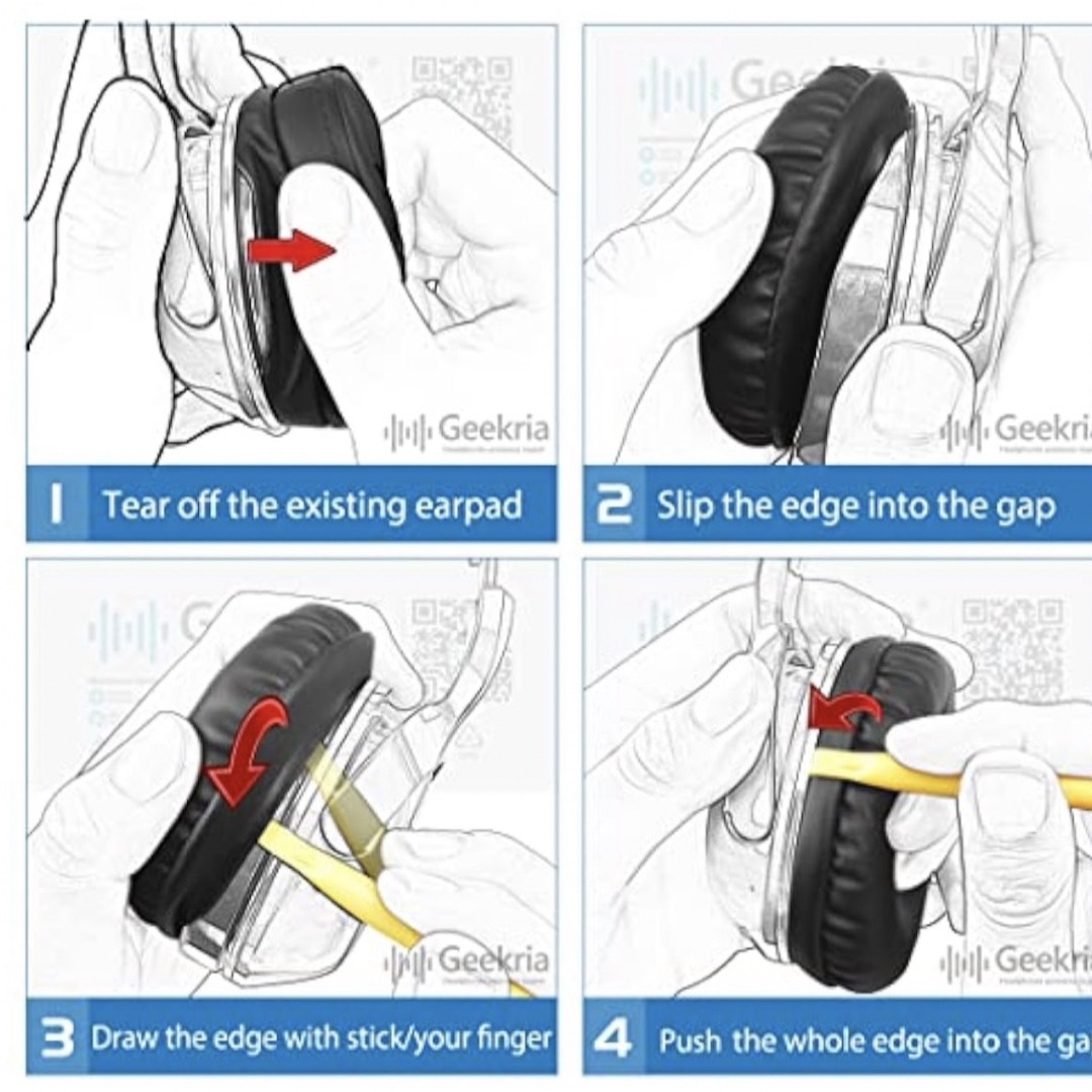 Geekria ベロア交換用 イヤーパッド互換 ヘッドフォン ヘッドセット スマホ/家電/カメラのオーディオ機器(ヘッドフォン/イヤフォン)の商品写真