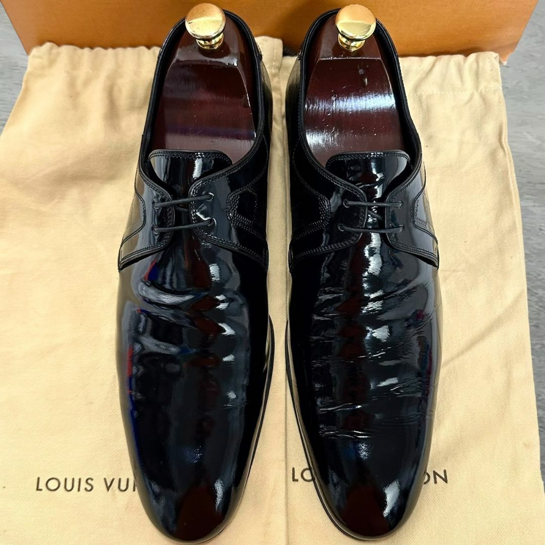 美品☆人気デザイン☆Louis Vuitton ダミエ ドレスシューズ ブラック 美品☆人気デザイン☆Louis Vuitton ダミエ ドレスシューズ ブラック