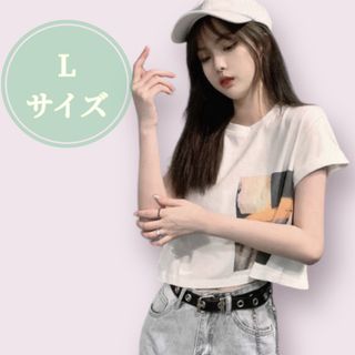 Tシャツ カットソー 半袖 ストリートカルチャー アースカラー ホワイト L(Tシャツ(半袖/袖なし))