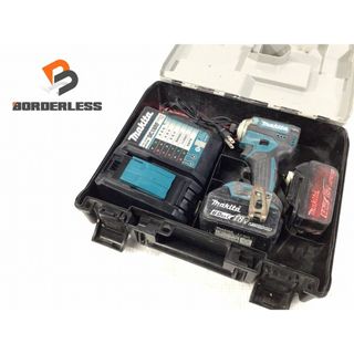 マキタ(Makita)の☆中古品☆ makita マキタ 18V 充電式インパクトドライバー TD171DRGX 青/ブルー バッテリー2個(6.0Ah) 充電器＋ケース 88768(工具)