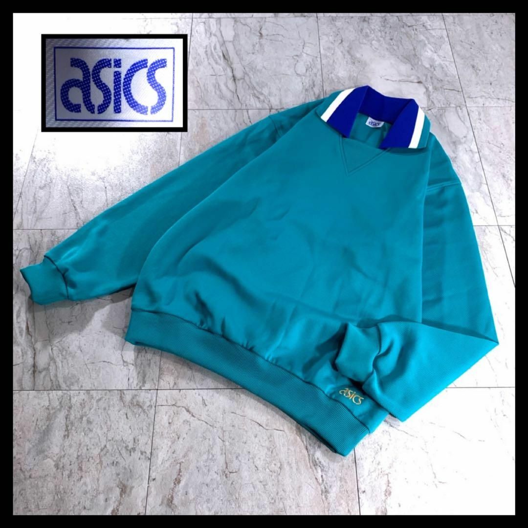 asics(アシックス)のレトロ古着 asics 襟付き プルオーバー トラックジャケット ジャージ XL メンズのトップス(ジャージ)の商品写真