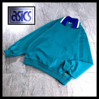 アシックス(asics)のレトロ古着 asics 襟付き プルオーバー トラックジャケット ジャージ XL(ジャージ)