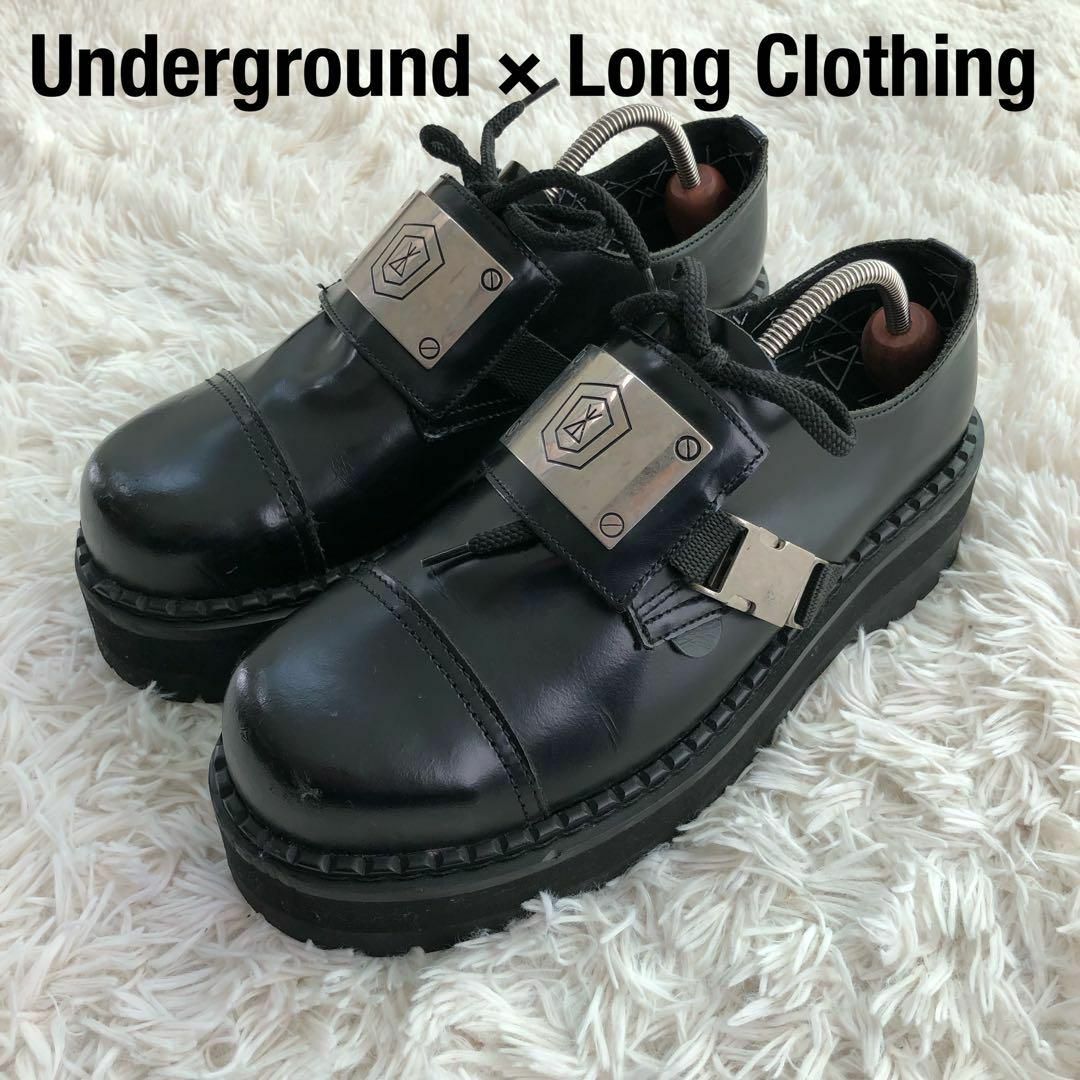 UNDERGROUND(アンダーグラウンド)のUNDERGROUND×LONG CLOTHING厚底メタルプレートシューズ黒 メンズの靴/シューズ(ブーツ)の商品写真