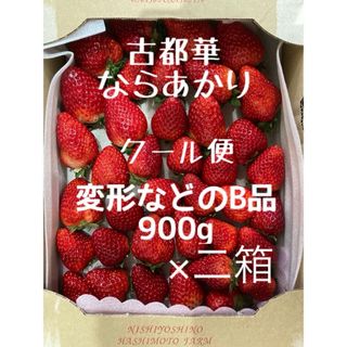 B品　900g×二箱　古都華　ならあかり　奈良県　橋本農園　訳あり　いちご(フルーツ)