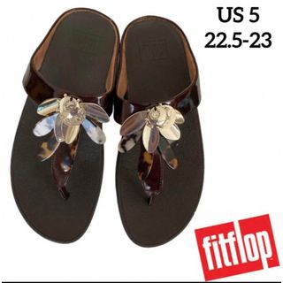 フィットフロップ(fitflop)のフィットフロップ　fitflop  us5 23べっ甲とシルバービジューサンダル(サンダル)