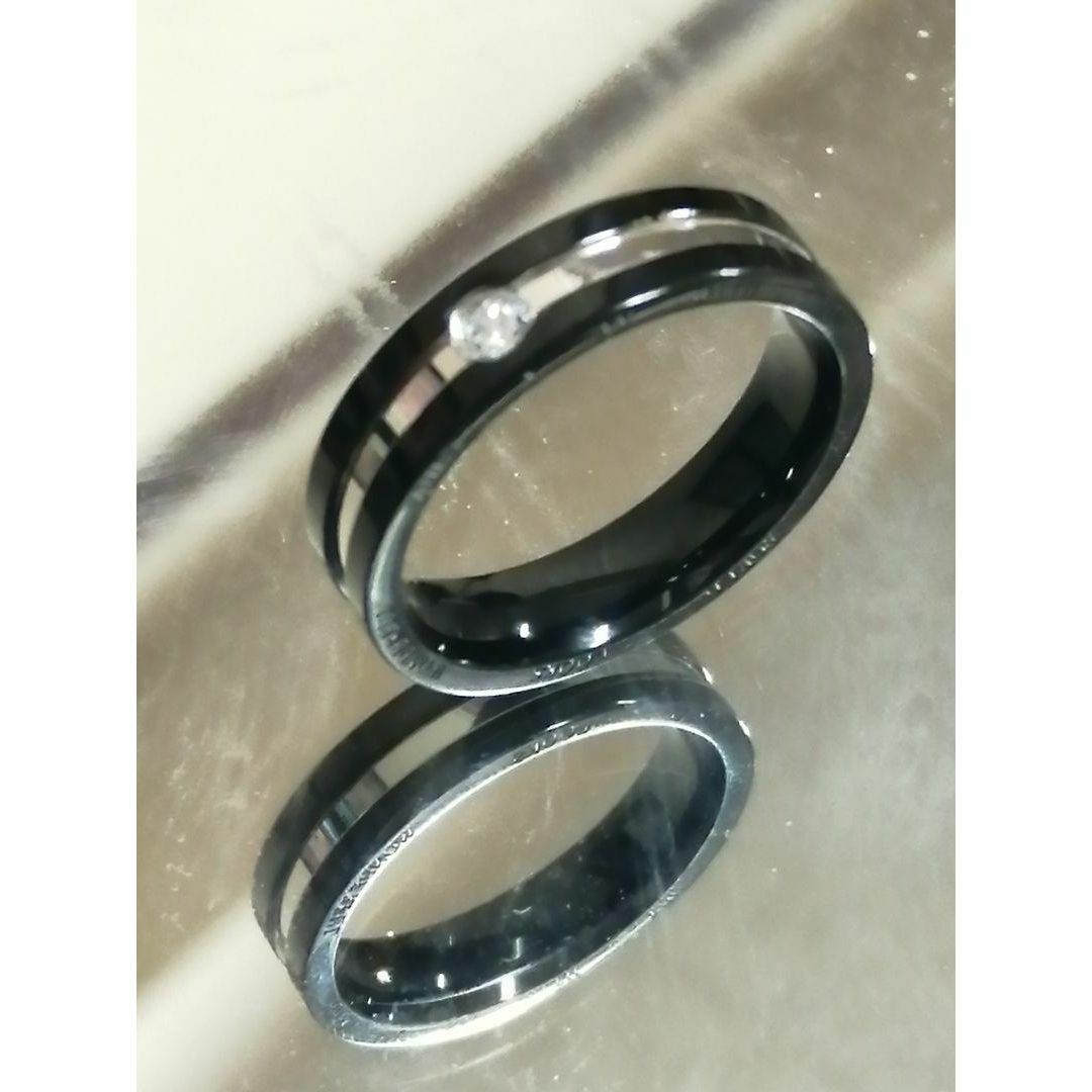 【R1】リング メンズ シルバー ブラック アクセサリー 指輪 18号 メンズのアクセサリー(リング(指輪))の商品写真