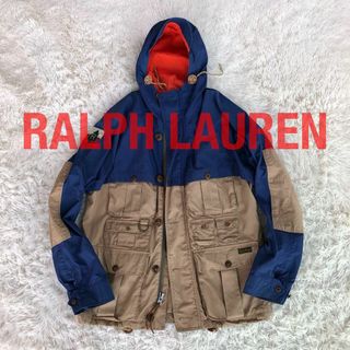 Ralph Lauren - ラルフローレンハンティングジャケット　マウンテンパーカーベージュブルーバイカラー