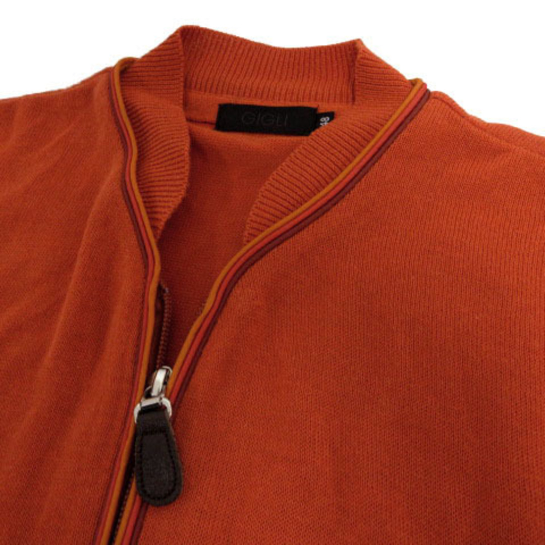 ジリ GIGLI ニット ドライバーズニット 半袖 コットン混 オレンジ 48 メンズのトップス(ニット/セーター)の商品写真
