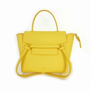 セリーヌ(celine)のセリーヌ CELINE マイクロベルトバッグ ハンドバッグ ショルダー 黄(その他)