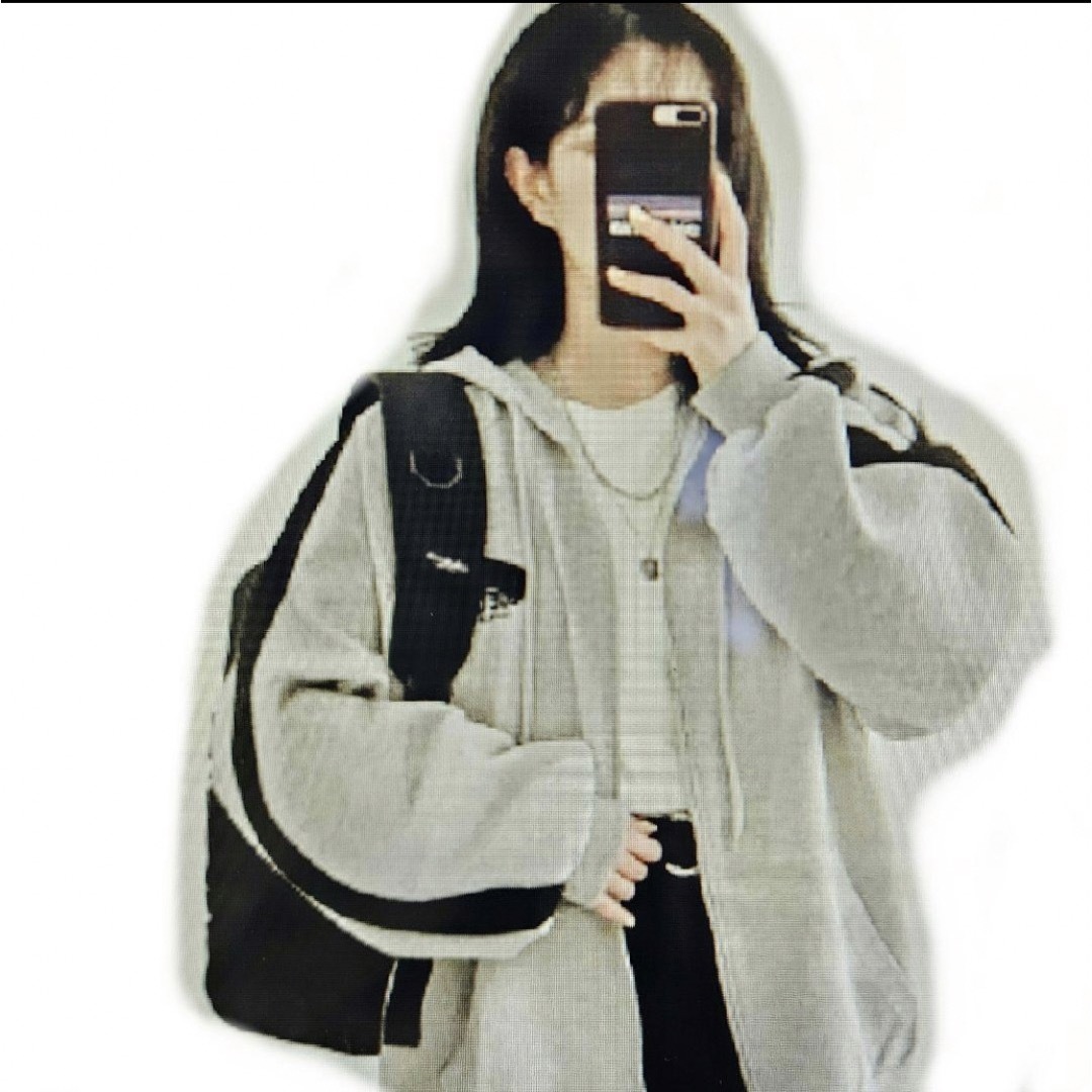 新品　フード付きカーデガン　オーバーサイズ　韓国　インポート　新学期　お出かけ レディースのジャケット/アウター(ブルゾン)の商品写真