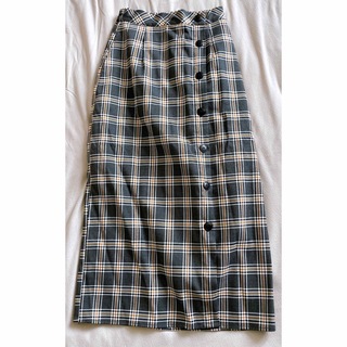 【期間限定】レディース スカート グレー チェック ファッション(ひざ丈スカート)