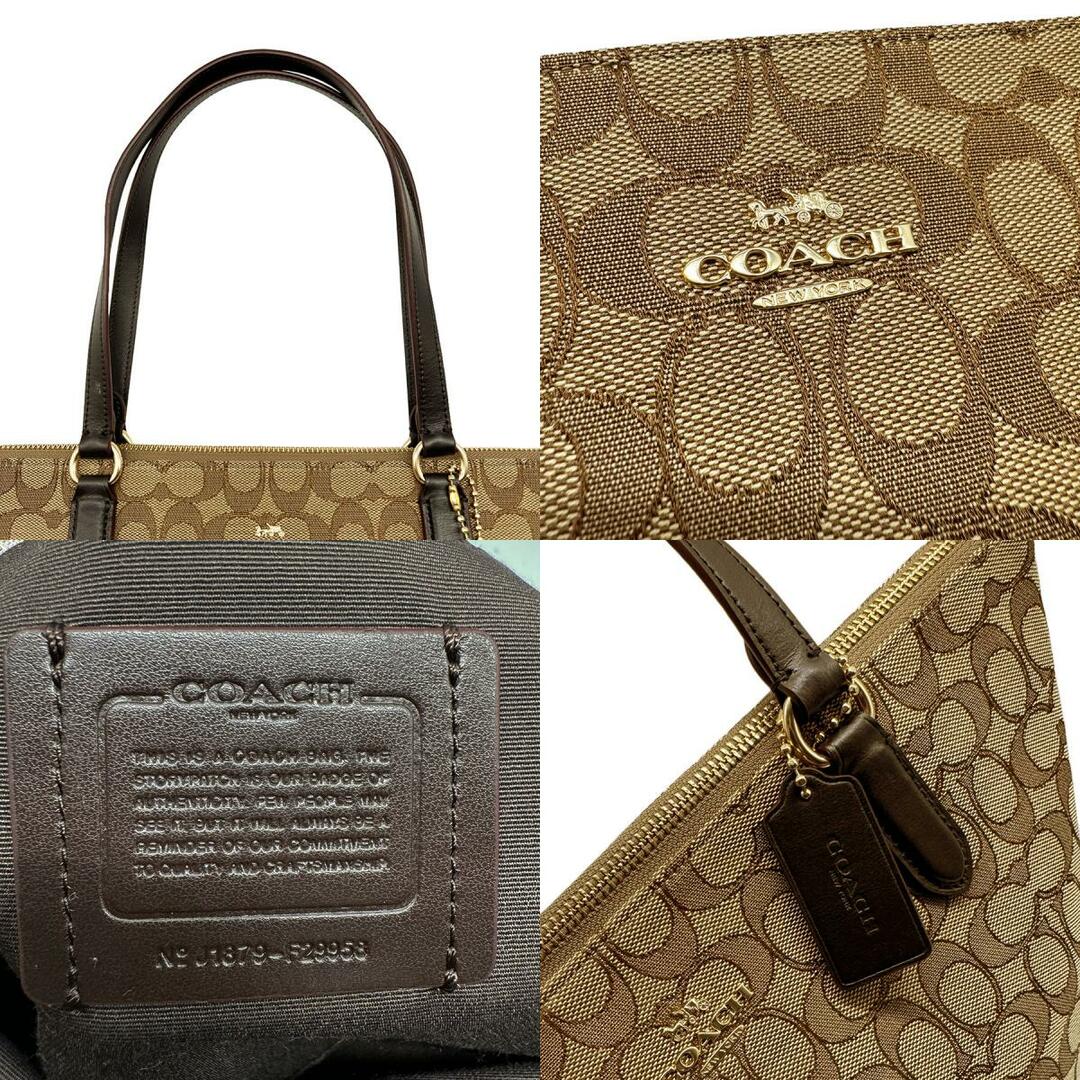 COACH(コーチ)のコーチ COACH ショルダーバッグ シグネチャー キャンバス/レザー ベージュ/ブラウン ゴールド レディース 送料無料【中古】 z0463 レディースのバッグ(ショルダーバッグ)の商品写真