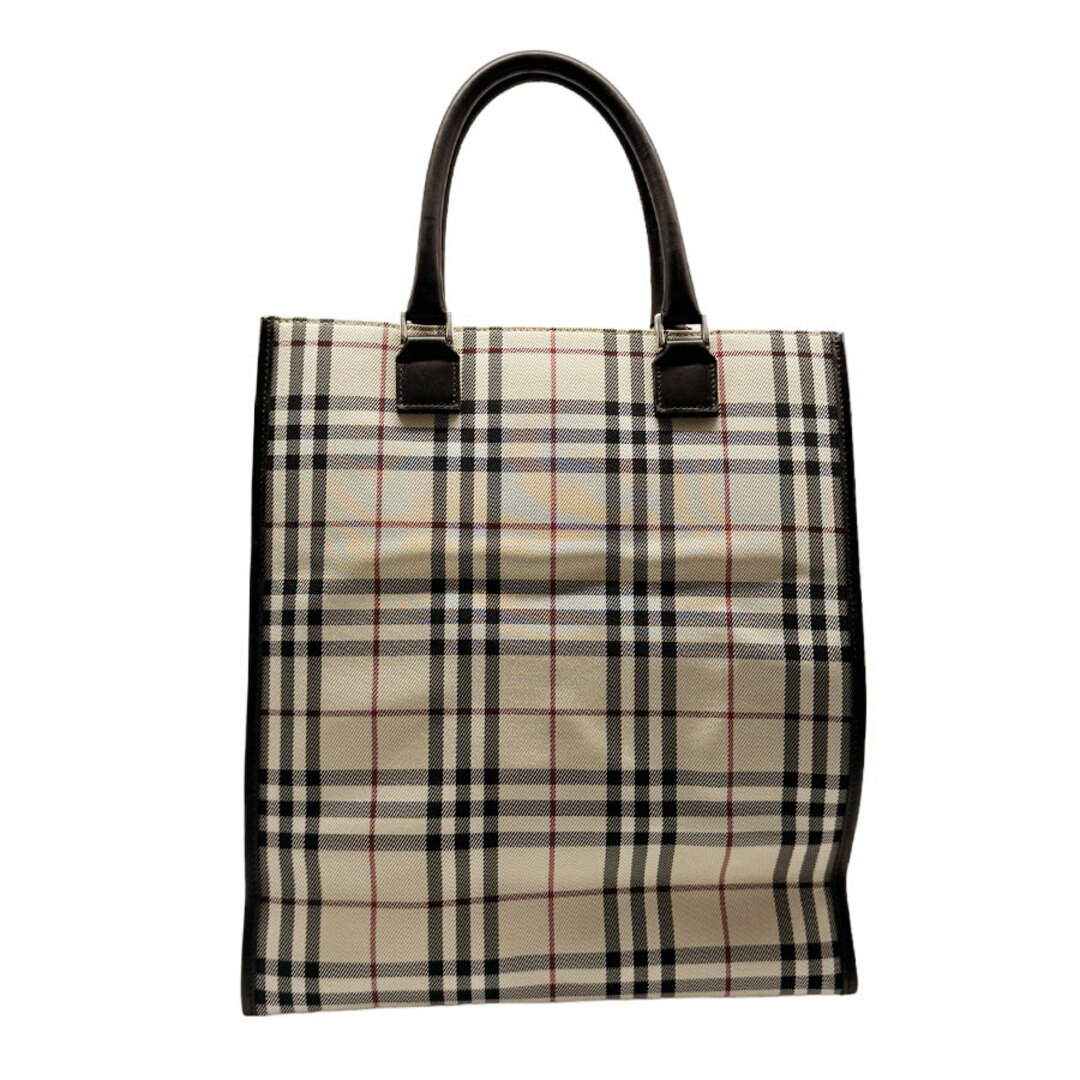 BURBERRY(バーバリー)のバーバリー BURBERRY ハンドバッグ キャンバス/レザー ブラウン×ベージュ ユニセックス 送料無料【中古】 z0466 レディースのバッグ(ハンドバッグ)の商品写真