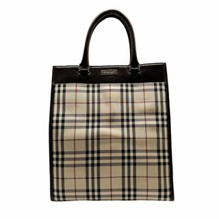 バーバリー(BURBERRY)のバーバリー BURBERRY ハンドバッグ キャンバス/レザー ブラウン×ベージュ ユニセックス 送料無料【中古】 z0466(ハンドバッグ)