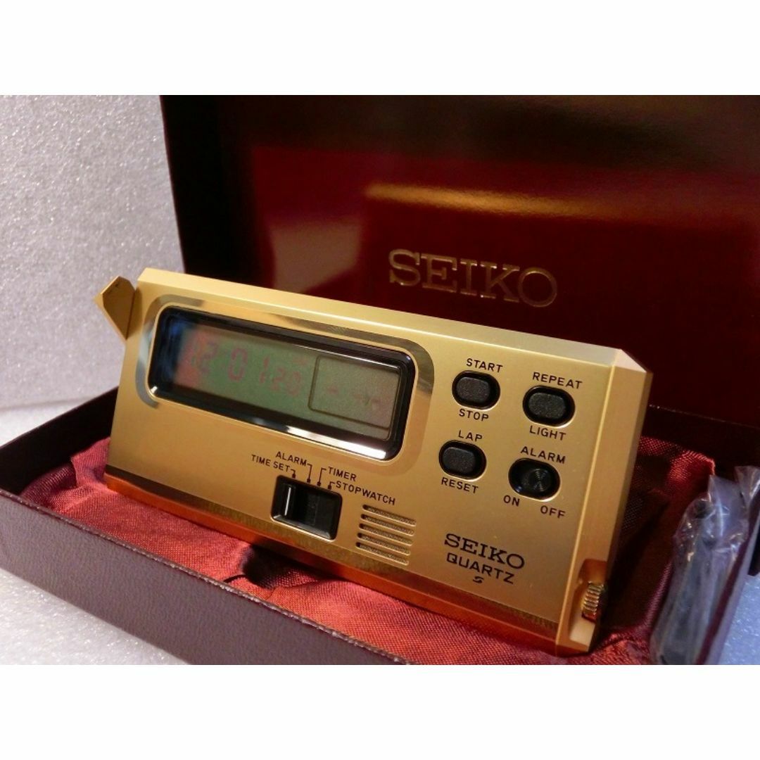 SEIKO(セイコー)の稼働OK 美品　時計　ポケットアラーム　希少色　ゴールド　セイコー　昭和レトロ⑤ メンズの時計(その他)の商品写真