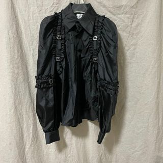 ノワールケイニノミヤ(noir kei ninomiya)のノワールケイニノミヤ デザインフリルブラウス黒ブラック(シャツ/ブラウス(長袖/七分))