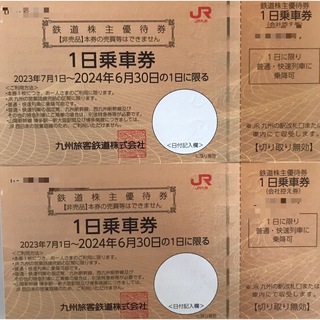JR九州　株主優待券　2枚　　匿名配送(鉄道乗車券)