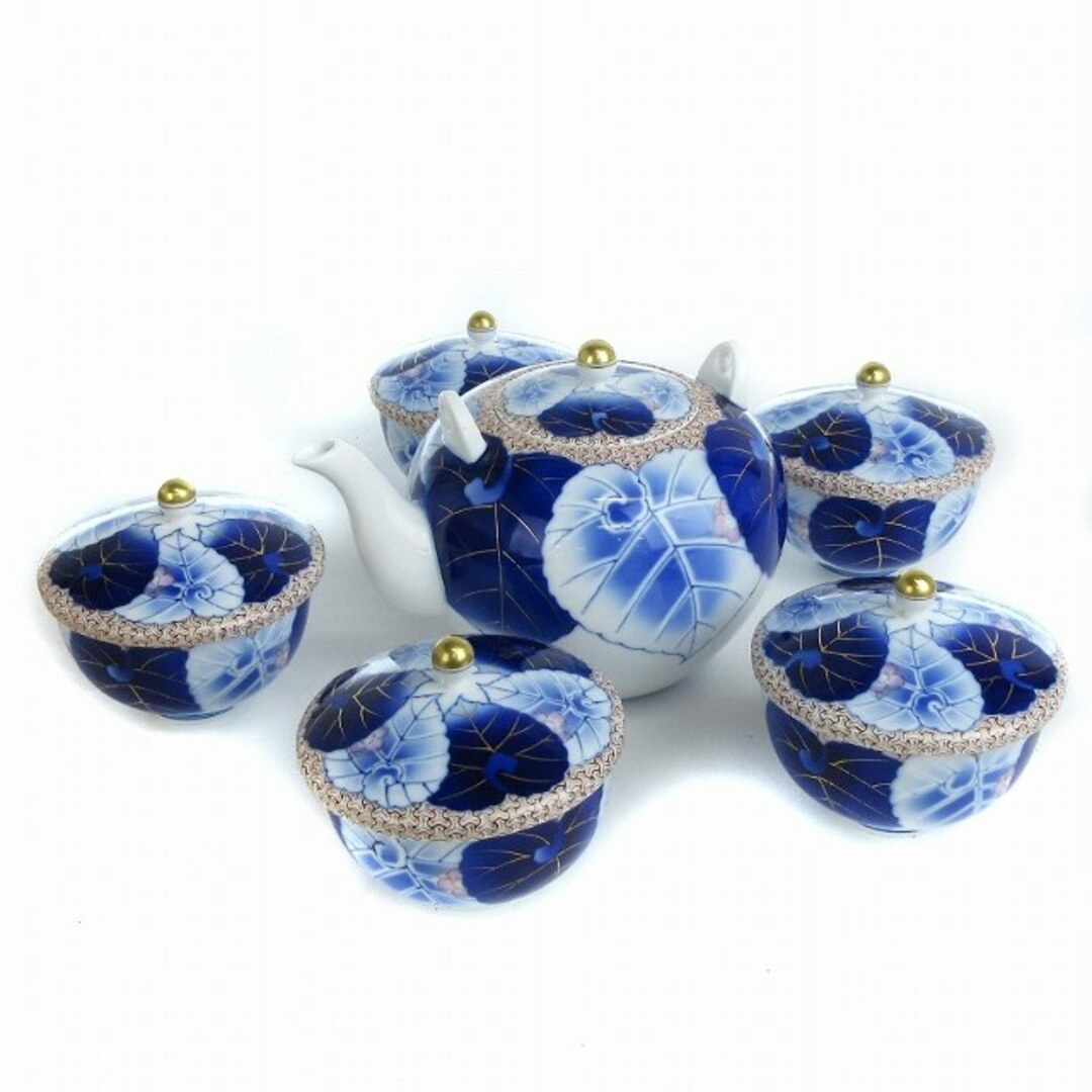 香蘭社 有田焼 茶器セット 急須 湯呑み 花柄 白 青 食器 同梱 香蘭社 有田焼 茶器セット 急須 湯呑み 花柄 白 青 食器 同梱