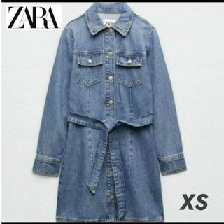 ザラ(ZARA)のZARA ベルト付きデニムドレス(ロングワンピース/マキシワンピース)