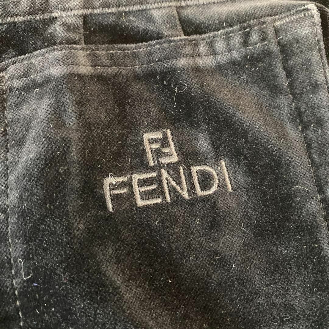 FENDI(フェンディ)のFENDI フェンディ ベロアパンツ ブラック 27インチ レディースのパンツ(カジュアルパンツ)の商品写真