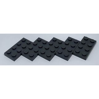 LEGO パーツ　プレート　2×4 ダークグレー　5個(知育玩具)