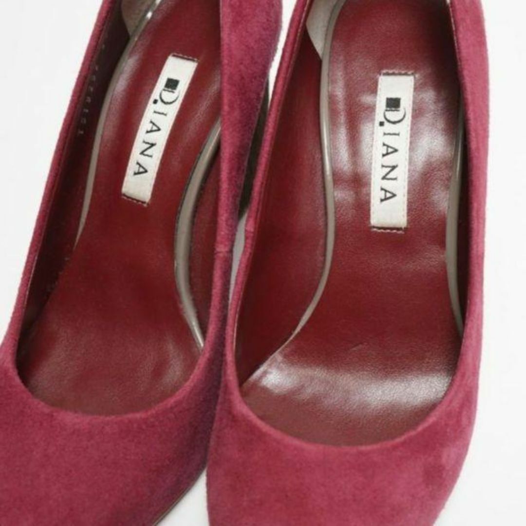 DIANA(ダイアナ)の【美品】DIANA ハイヒール パンプス レッド スエード 異素材 レディースの靴/シューズ(ハイヒール/パンプス)の商品写真