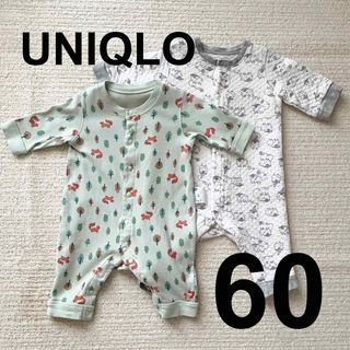 ユニクロ(UNIQLO)のユニクロ　カバーオール2点（サイズ60）(カバーオール)