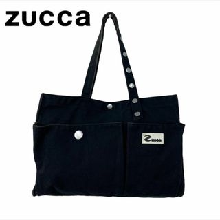 ズッカ(ZUCCa)の■ ZUCCa デザインキャンバストートバッグ ブラック ボタン(トートバッグ)