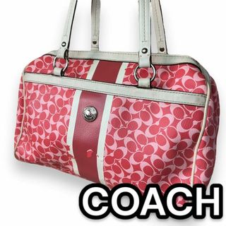 コーチ(COACH)の大人気カラー　COACH　ミニボストン　ハンドバッグ　シグネチャー　ピンク(ハンドバッグ)