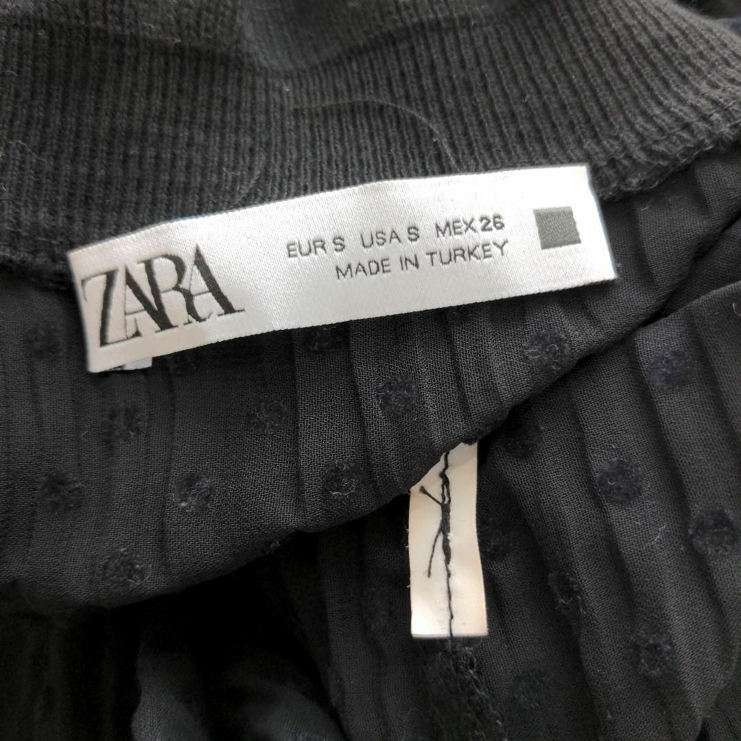 ZARA(ザラ)のZARA ザラ シアー ドット ブラウス トップス 長袖 プルオーバー ブラック レディースのトップス(シャツ/ブラウス(長袖/七分))の商品写真