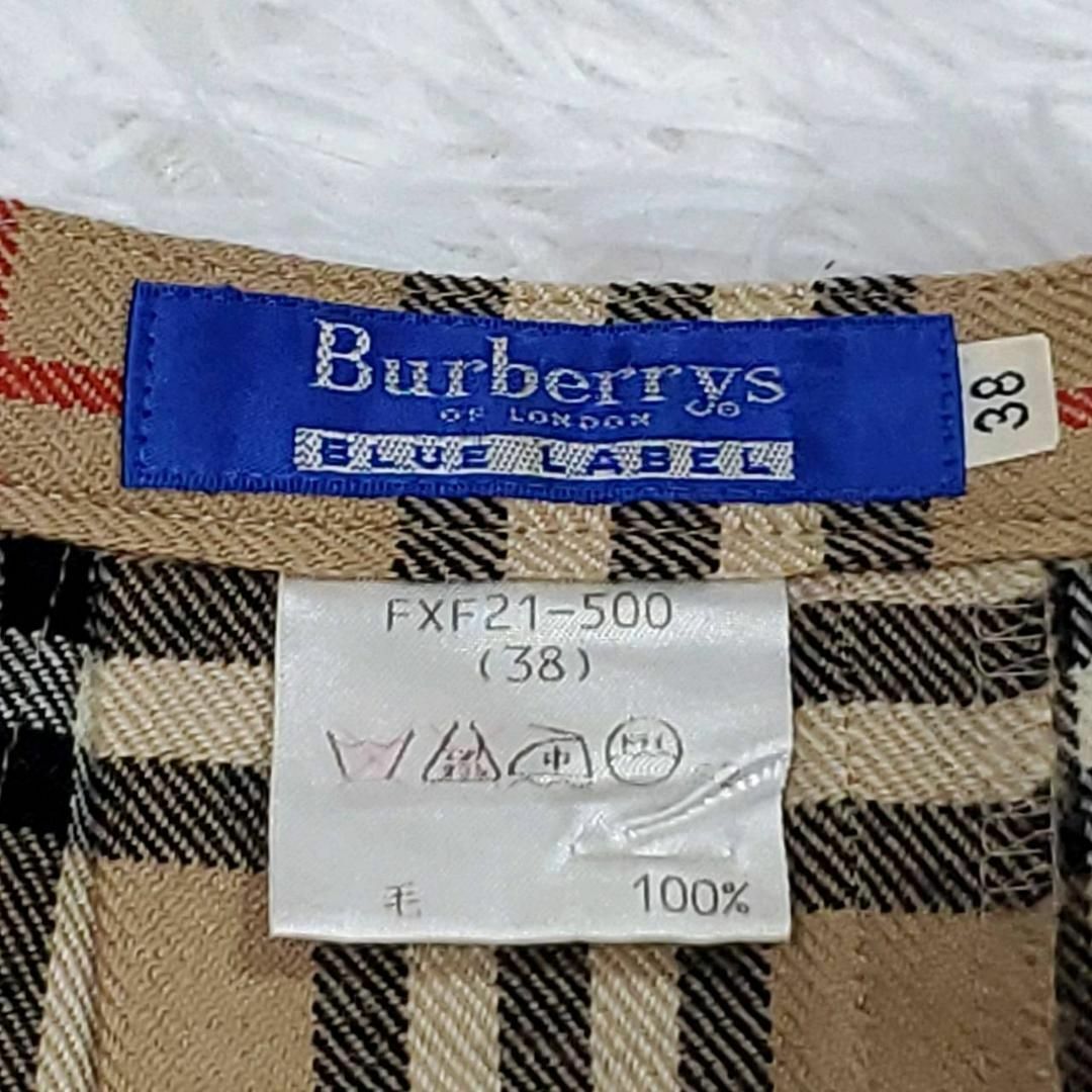 BURBERRY BLUE LABEL(バーバリーブルーレーベル)の美品 M バーバリーブルーレーベル 巻きスカート ベージュ ノバチェック 38 レディースのスカート(ミニスカート)の商品写真