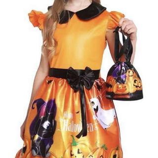 ハロウィン 衣装 魔女 コスプレ コスチューム  ワンピース L 子供用サイズ(ワンピース)