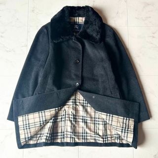 バーバリー(BURBERRY)のBURBERRY LONDON   アンゴラ混コート　黒　15号(ロングコート)