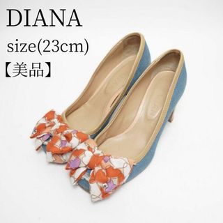 ダイアナ(DIANA)の【美品】DIANA ハイヒール パンプス リボン ハート柄 華やか(ハイヒール/パンプス)