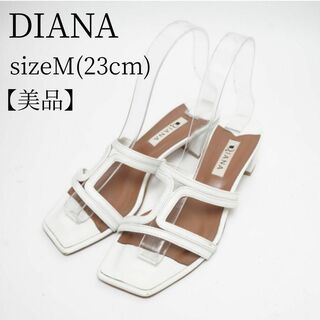 DIANA - 【美品】DIANA パンプス ミュール サンダル ホワイト ストラップ ヒール