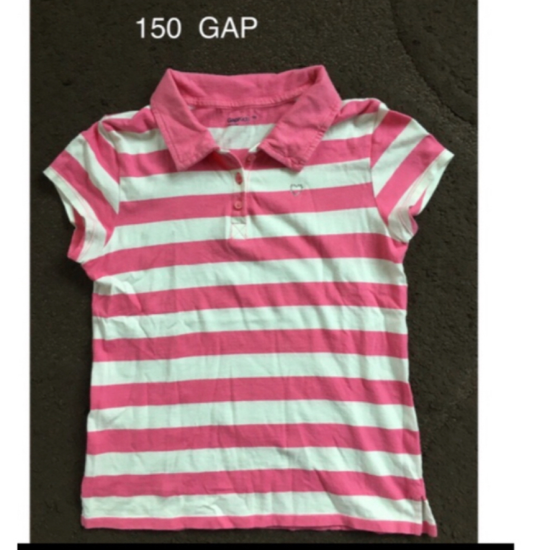 GAP Kids(ギャップキッズ)の150 GAP ポロシャツ型ティシャツ キッズ/ベビー/マタニティのキッズ服女の子用(90cm~)(Tシャツ/カットソー)の商品写真