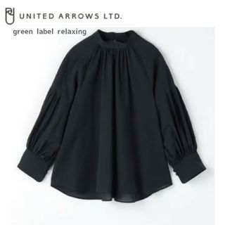 ビューティアンドユースユナイテッドアローズ(BEAUTY&YOUTH UNITED ARROWS)の【新品】ユナイテッドアローズ シアー タックスリーブ 7分袖 ブラウス 黒(シャツ/ブラウス(長袖/七分))