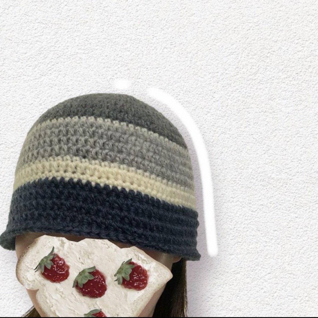 wool /ニット帽 ビーニー クロシェハット クラッシャーハット メンズの帽子(ニット帽/ビーニー)の商品写真