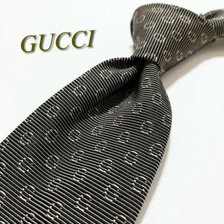 グッチ(Gucci)の【美品】グッチ ネクタイ G柄 GGスプリーム シルク イタリア製 ブラウン(ネクタイ)