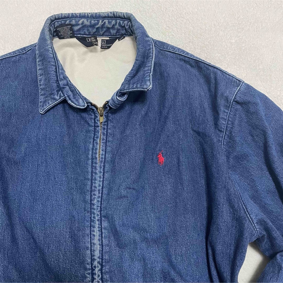 POLO RALPH LAUREN(ポロラルフローレン)の90’s オールド ポロラルフローレン デニム スウィングトップ　古着　刺繍ロゴ メンズのジャケット/アウター(Gジャン/デニムジャケット)の商品写真