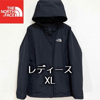 ザノースフェイス(THE NORTH FACE)の美品人気 ノースフェイス マウンテンパーカー レディースXL ブラック ロゴ刺繍(ナイロンジャケット)