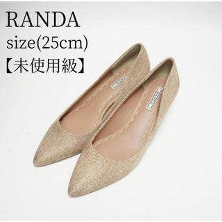 ランダ(RANDA)の【未使用級】RANDA ハイヒール パンプス ライトブラウン キャンバス(ハイヒール/パンプス)