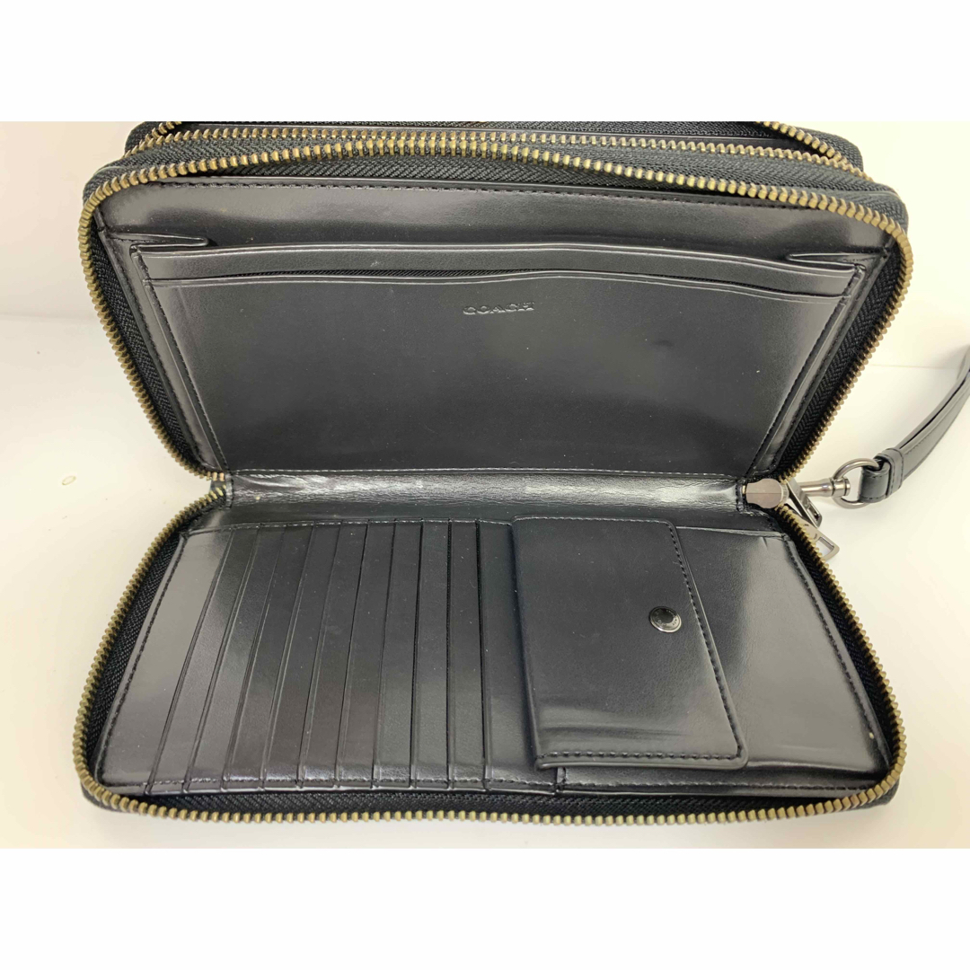 美品☆ コーチ メンズ COACH ダブルジップ オーガナイザー 長財布 美品☆ コーチ メンズ COACH ダブルジップ オーガナイザー 長財布