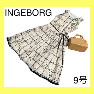 INGEBORG - 定価43,200円！インゲボルグウィンドウカメリアワンピース生成黒2014年夏