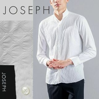 JOSEPH - 新品 ジョゼフ トリックジャガード織 ウイングカラー ストレッチシャツ L相当