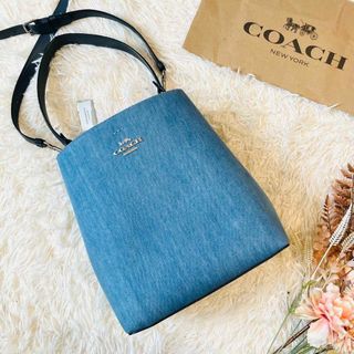 コーチ(COACH)の極美品＊コーチ 2WAYショルダーバッグ ハンドトート デニム レザー バケット(ショルダーバッグ)