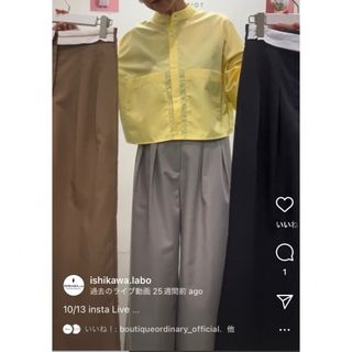 シアントーキョー　2タックワイドパンツ　グレー　イシカワラボ(バギーパンツ)