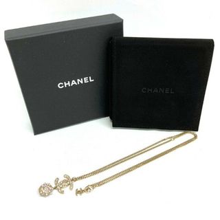 シャネル(CHANEL)の★CHANEL シャネル ココマーク ネックレス ラインストーン ゴールド(ネックレス)