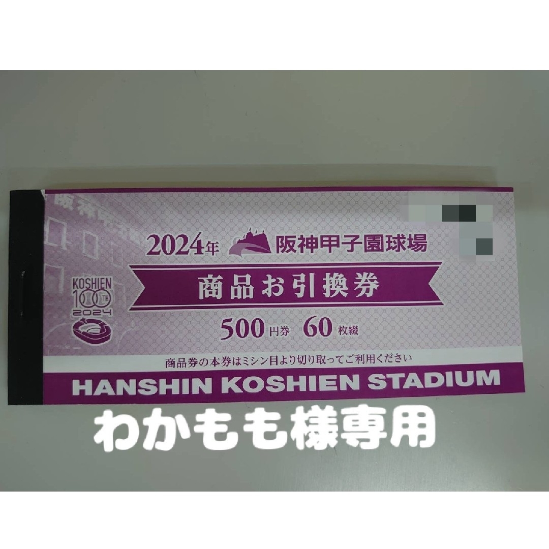 阪神甲子園球場 商品引換券 500円×120枚 阪神甲子園球場 商品引換券 500円×120枚